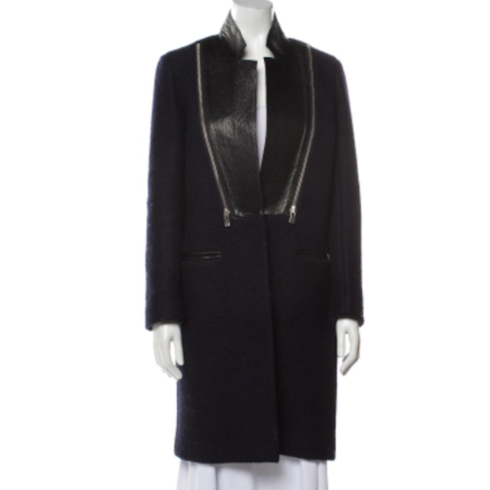 Sandro Wool & Leather Coat, Size S